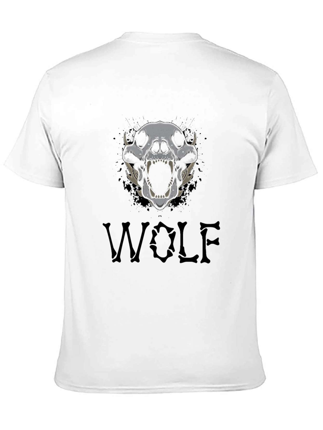 Wolf Skull Graphic Tee - Mens Black T-Shirt