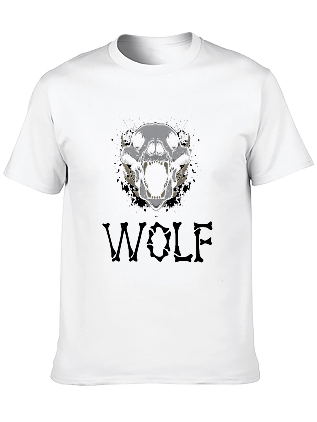 Wolf Skull Graphic Tee - Mens Black T-Shirt