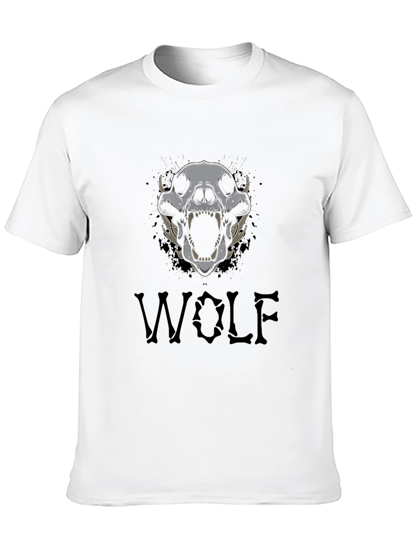 Wolf Skull Graphic Tee - Mens Black T-Shirt
