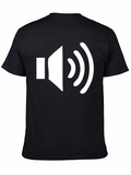 Black T-Shirt with White Speaker Graphic