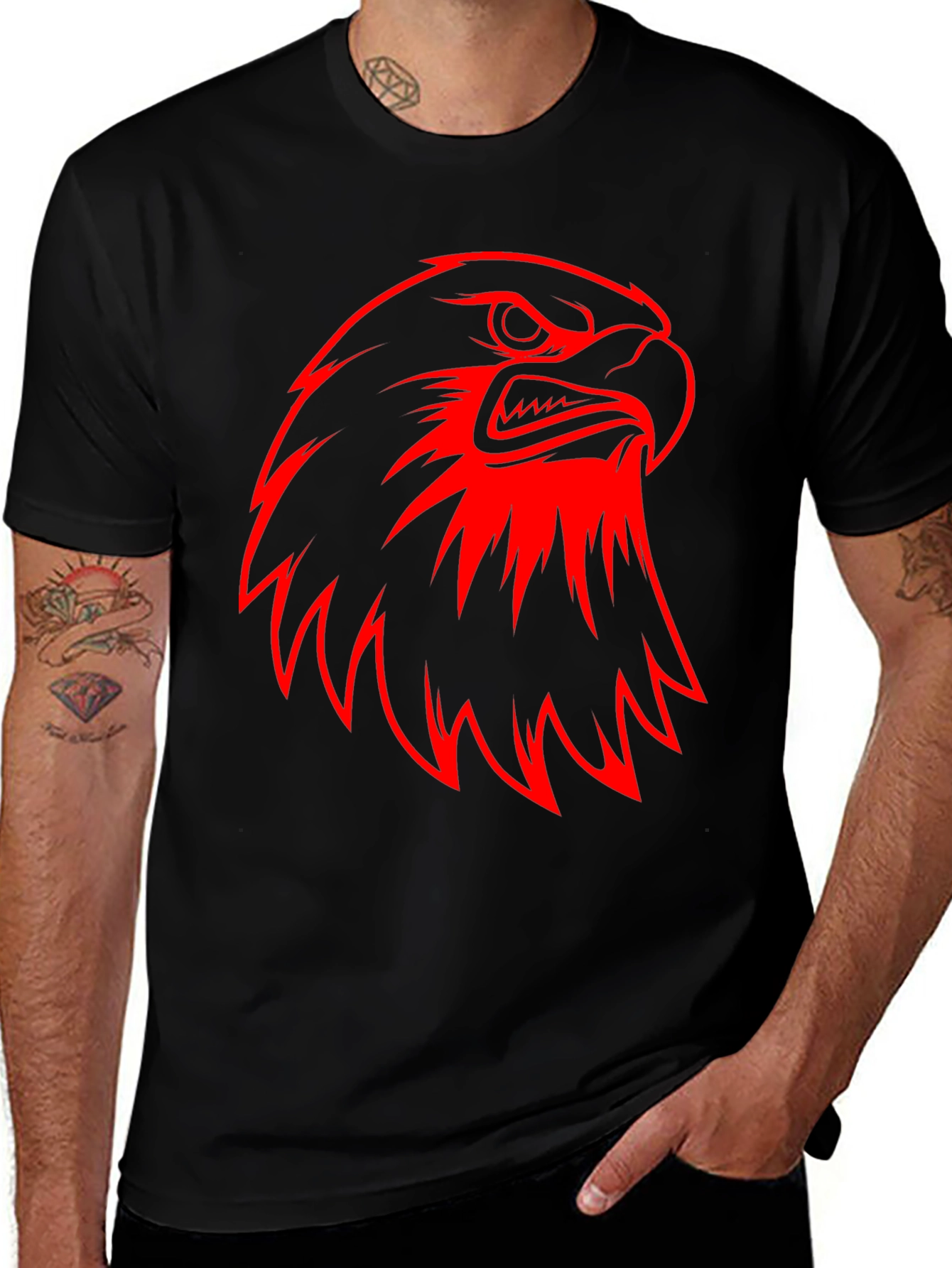 Bold Eagle Graphic Black T-Shirt