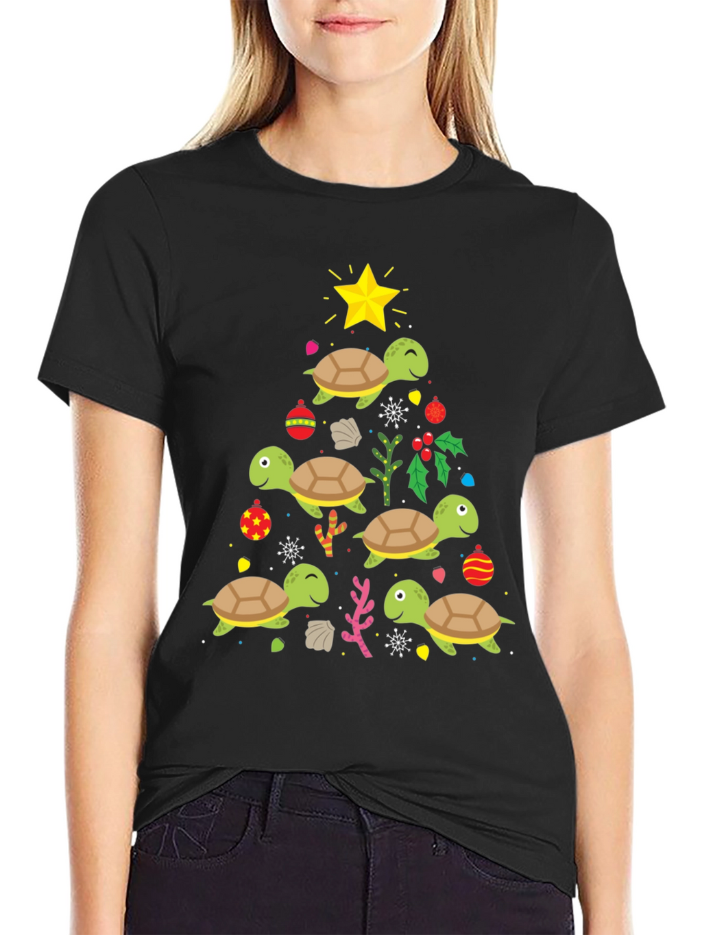 Festive Turtle Christmas Tree T-Shirt