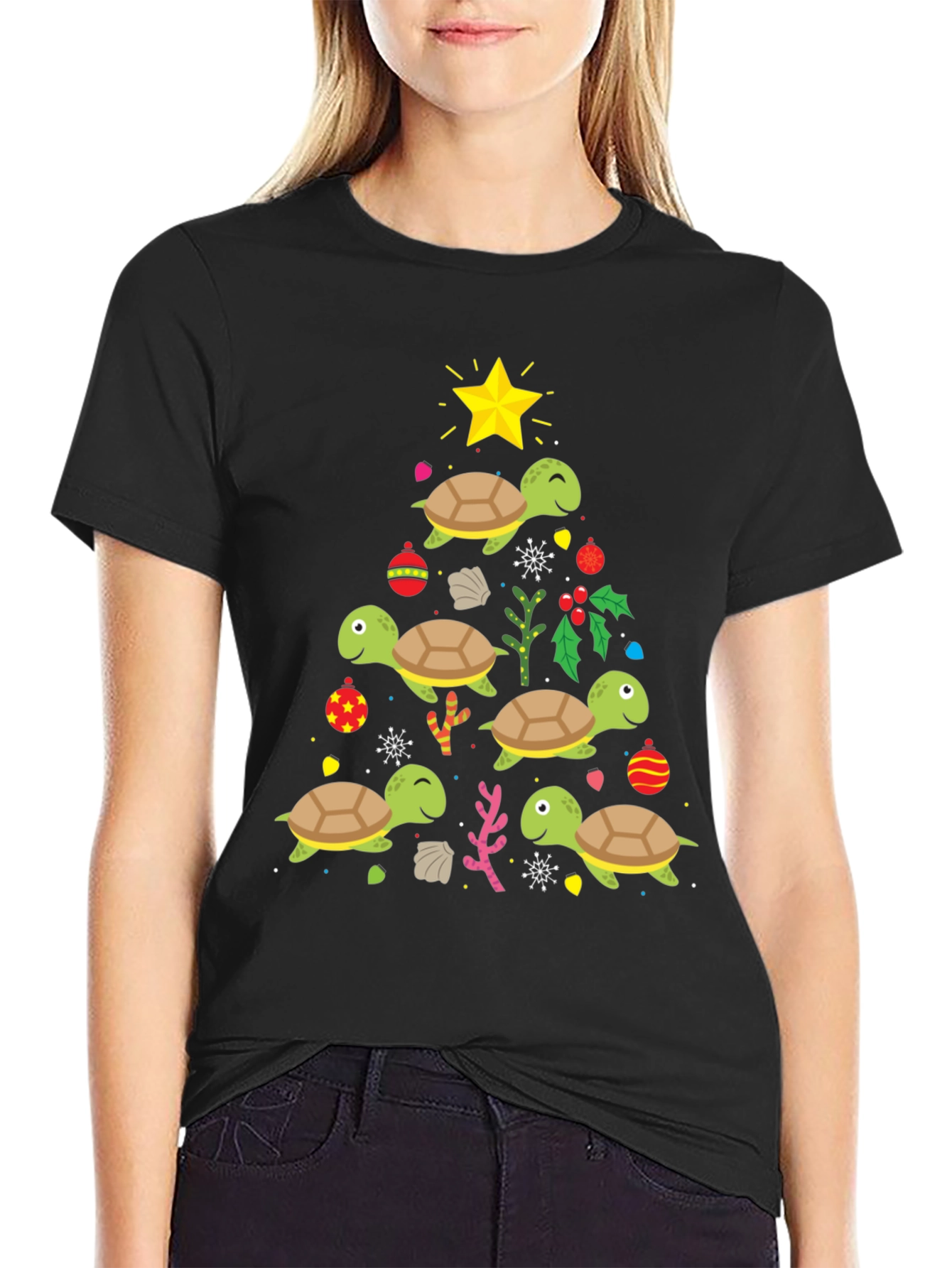 Festive Turtle Christmas Tree T-Shirt