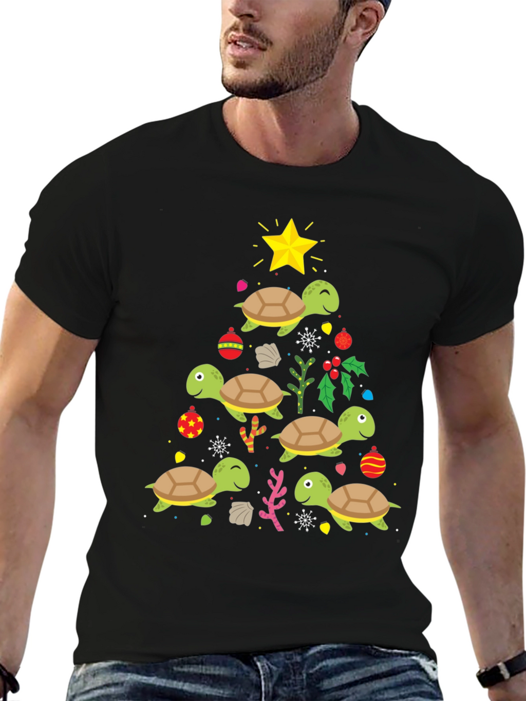 Festive Turtle Christmas Tree T-Shirt