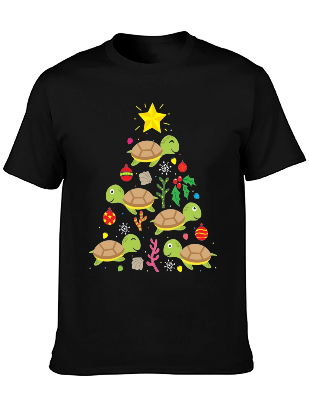 Festive Turtle Christmas Tree T-Shirt