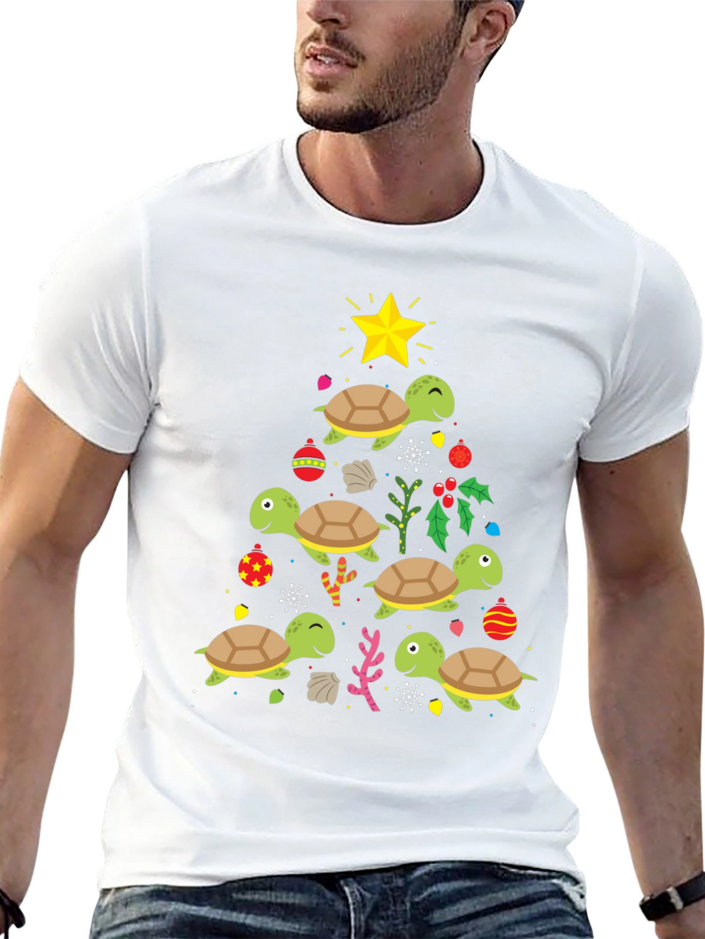 Festive Turtle Christmas Tree T-Shirt