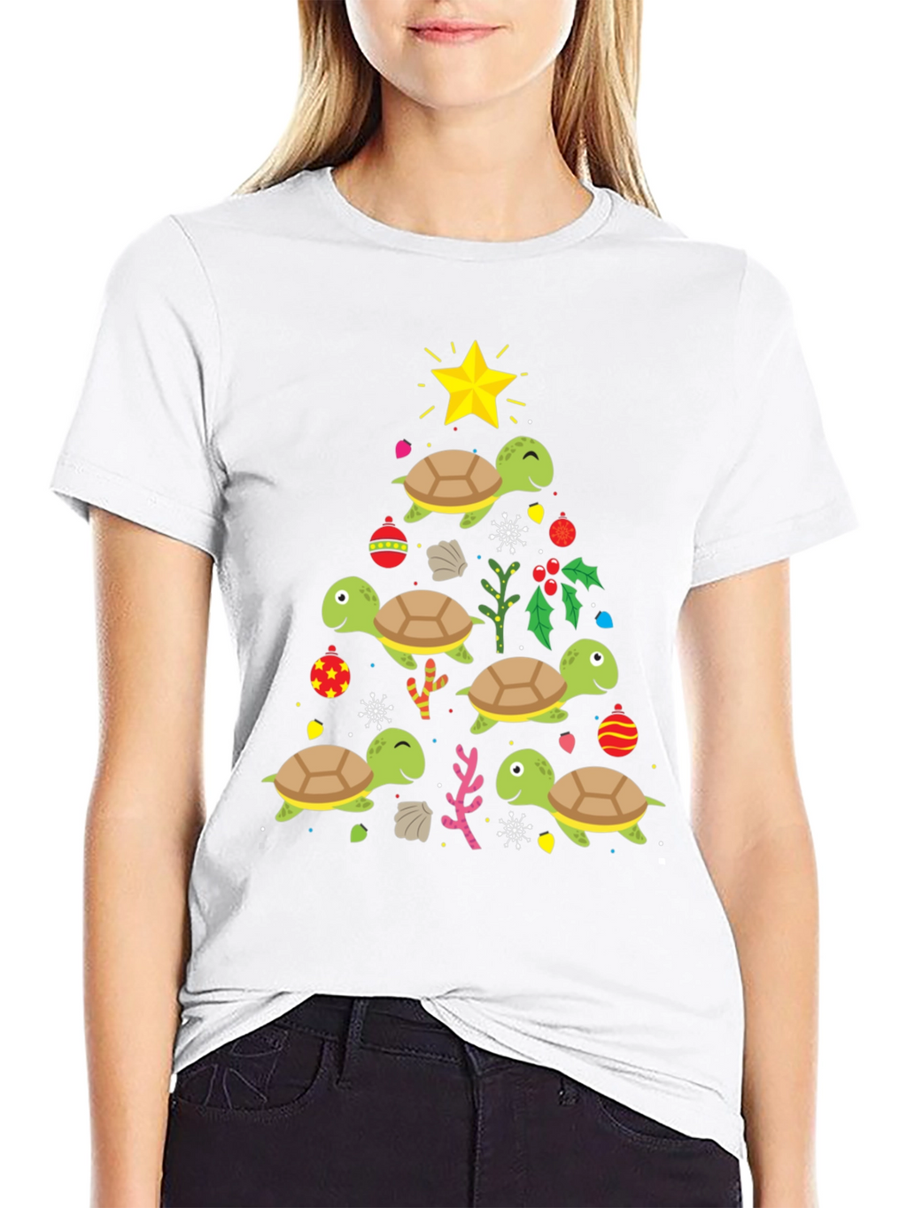 Festive Turtle Christmas Tree T-Shirt
