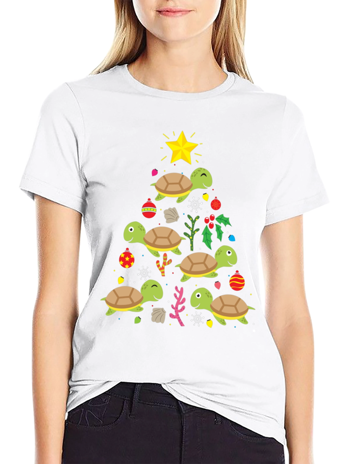 Festive Turtle Christmas Tree T-Shirt