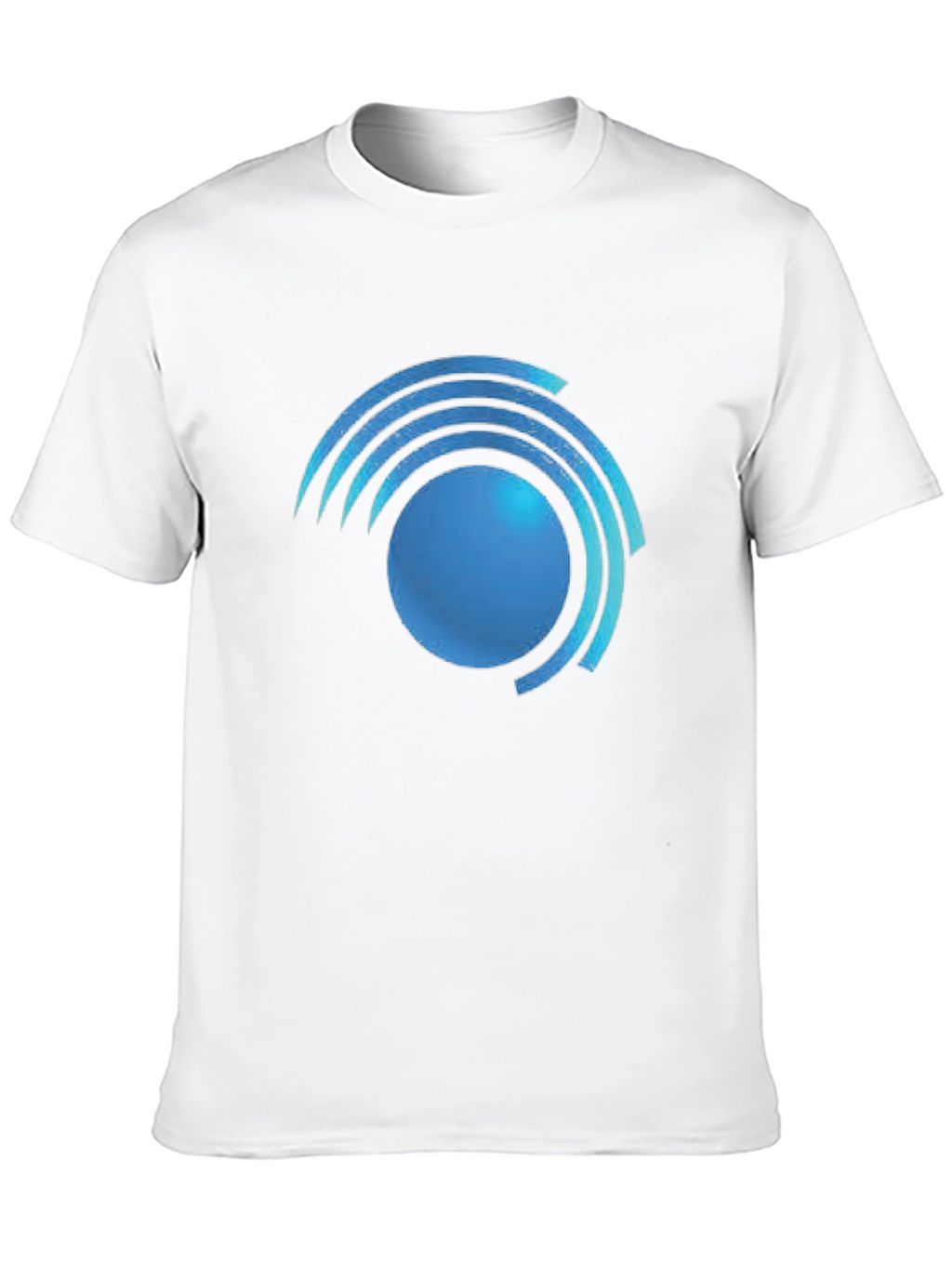 Modern Blue Swirl Graphic Black T-Shirt