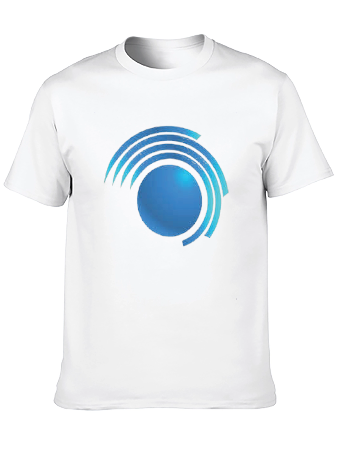 Modern Blue Swirl Graphic Black T-Shirt