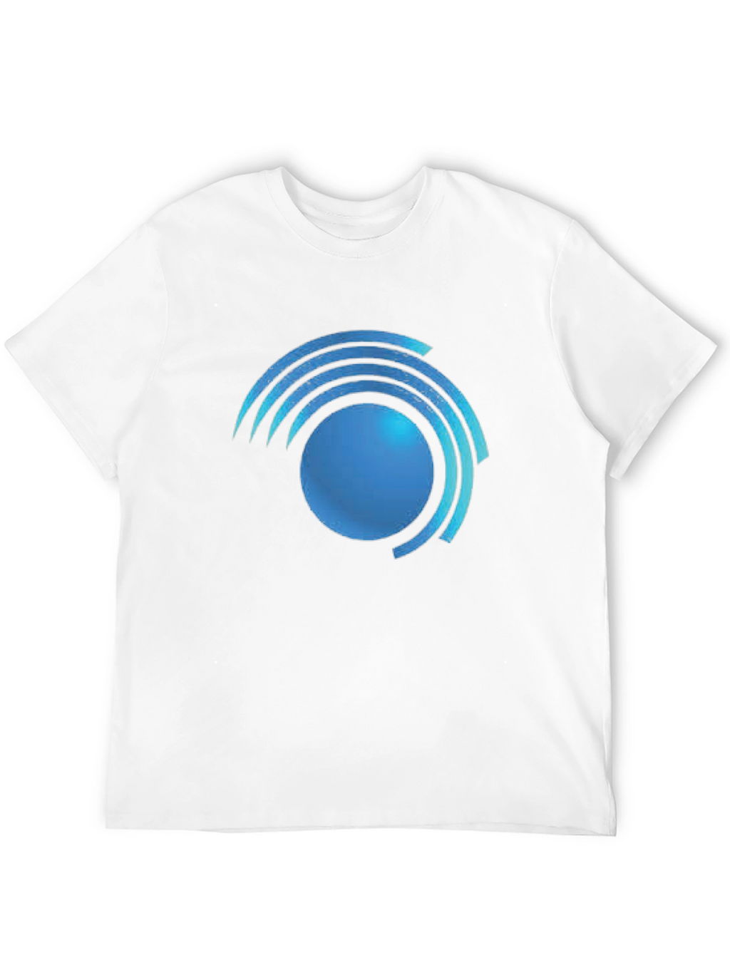Modern Blue Swirl Graphic Black T-Shirt