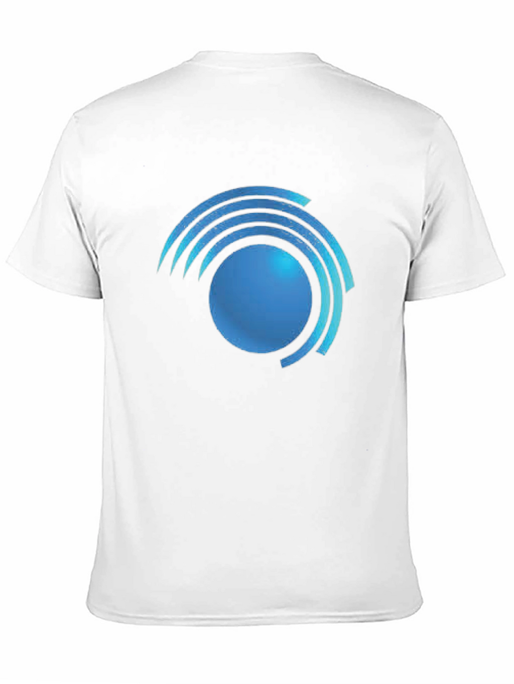 Modern Blue Swirl Graphic Black T-Shirt