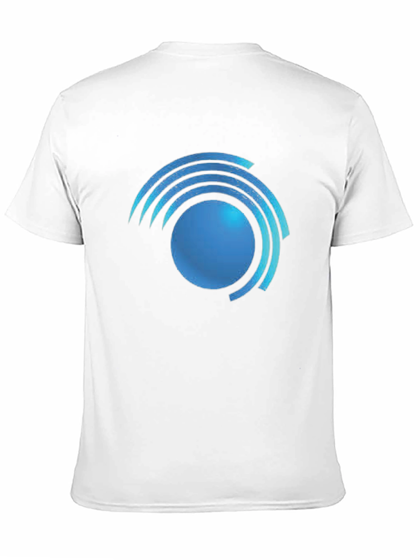 Modern Blue Swirl Graphic Black T-Shirt