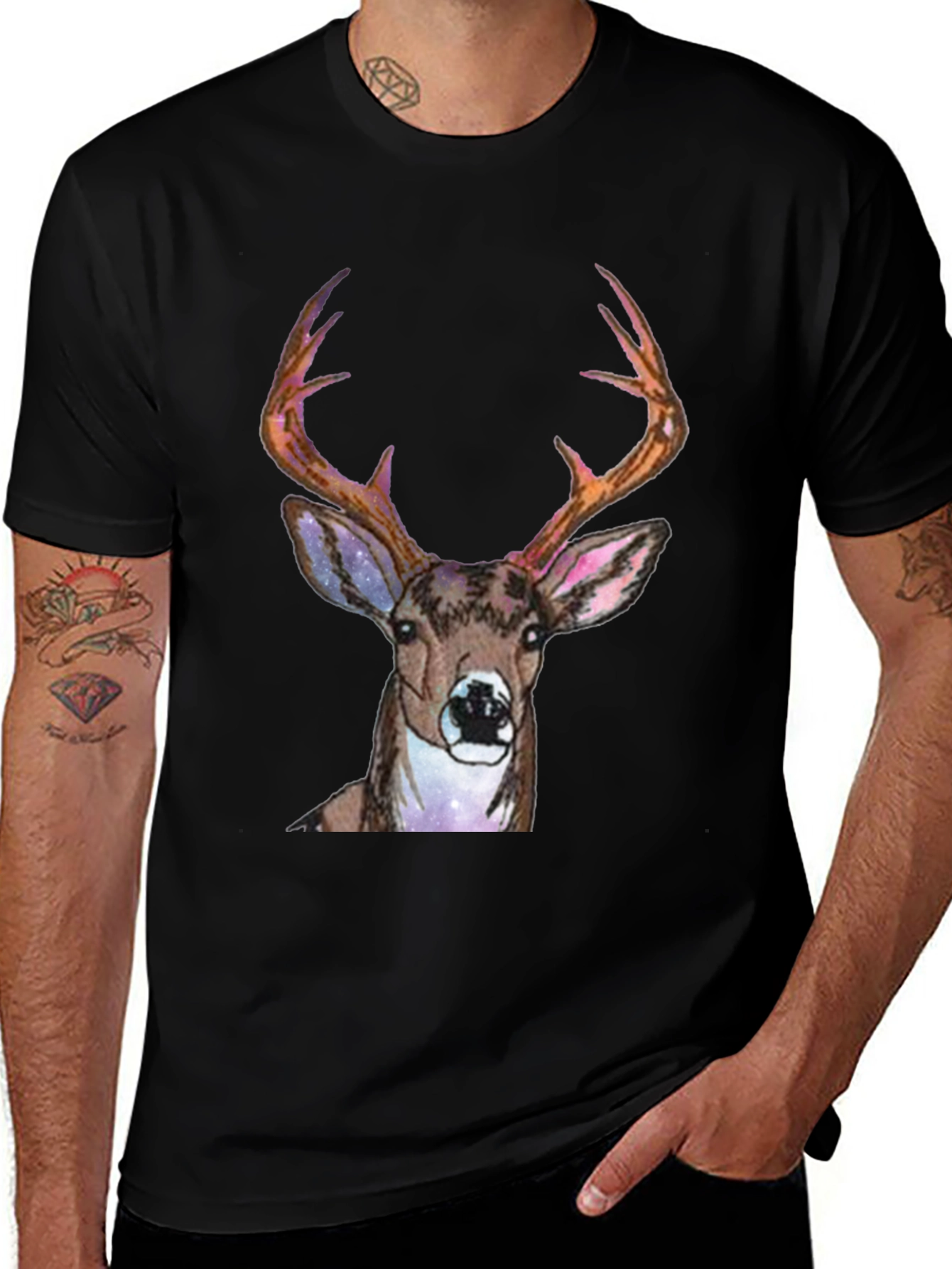 Deer Graphic Print Mens T-Shirt