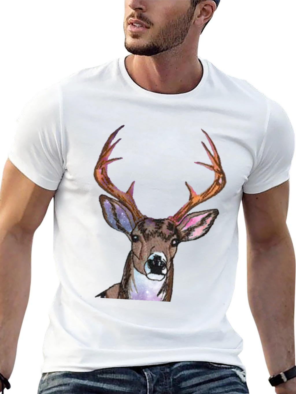 Deer Graphic Print Mens T-Shirt