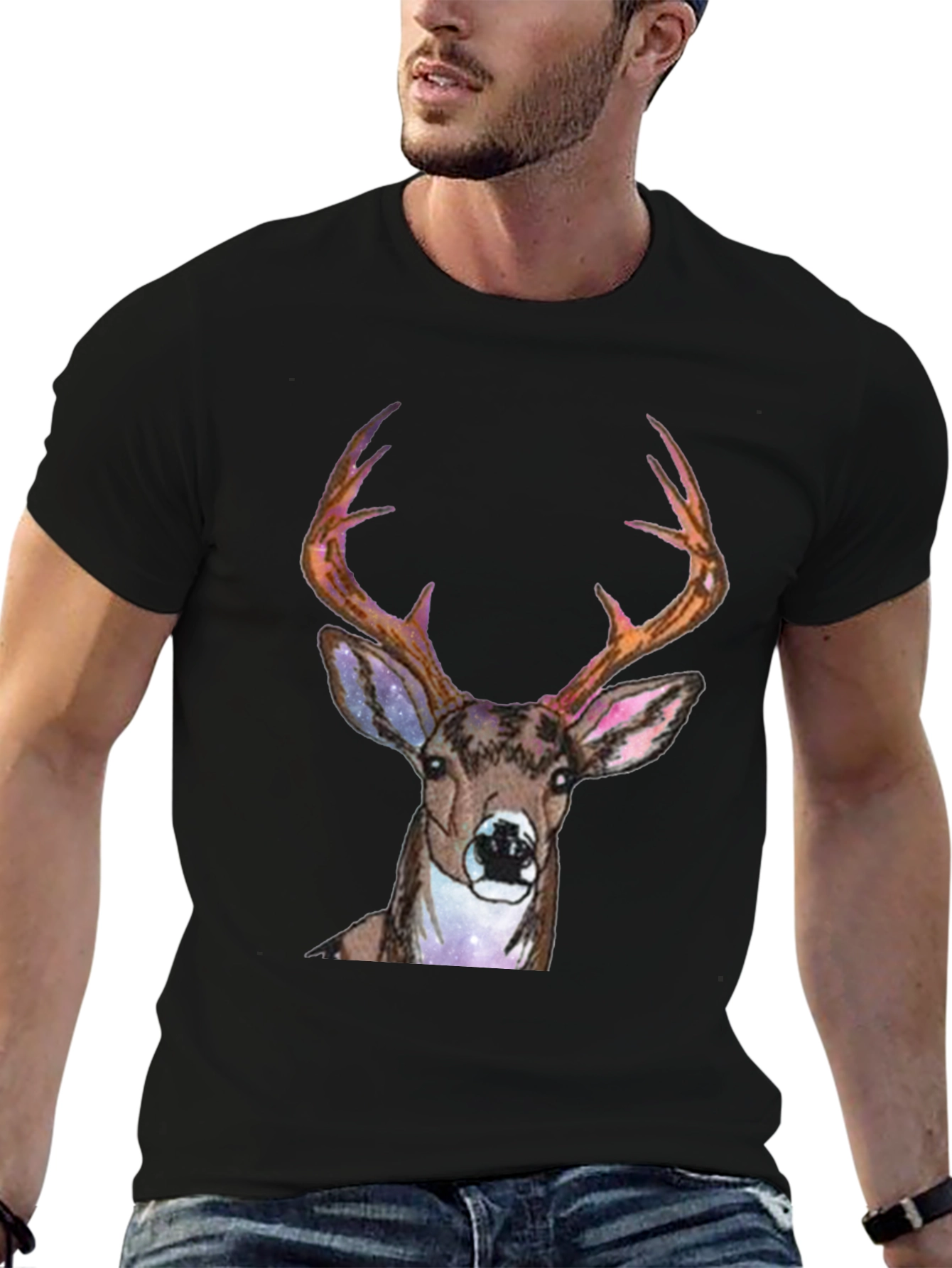 Deer Graphic Print Mens T-Shirt