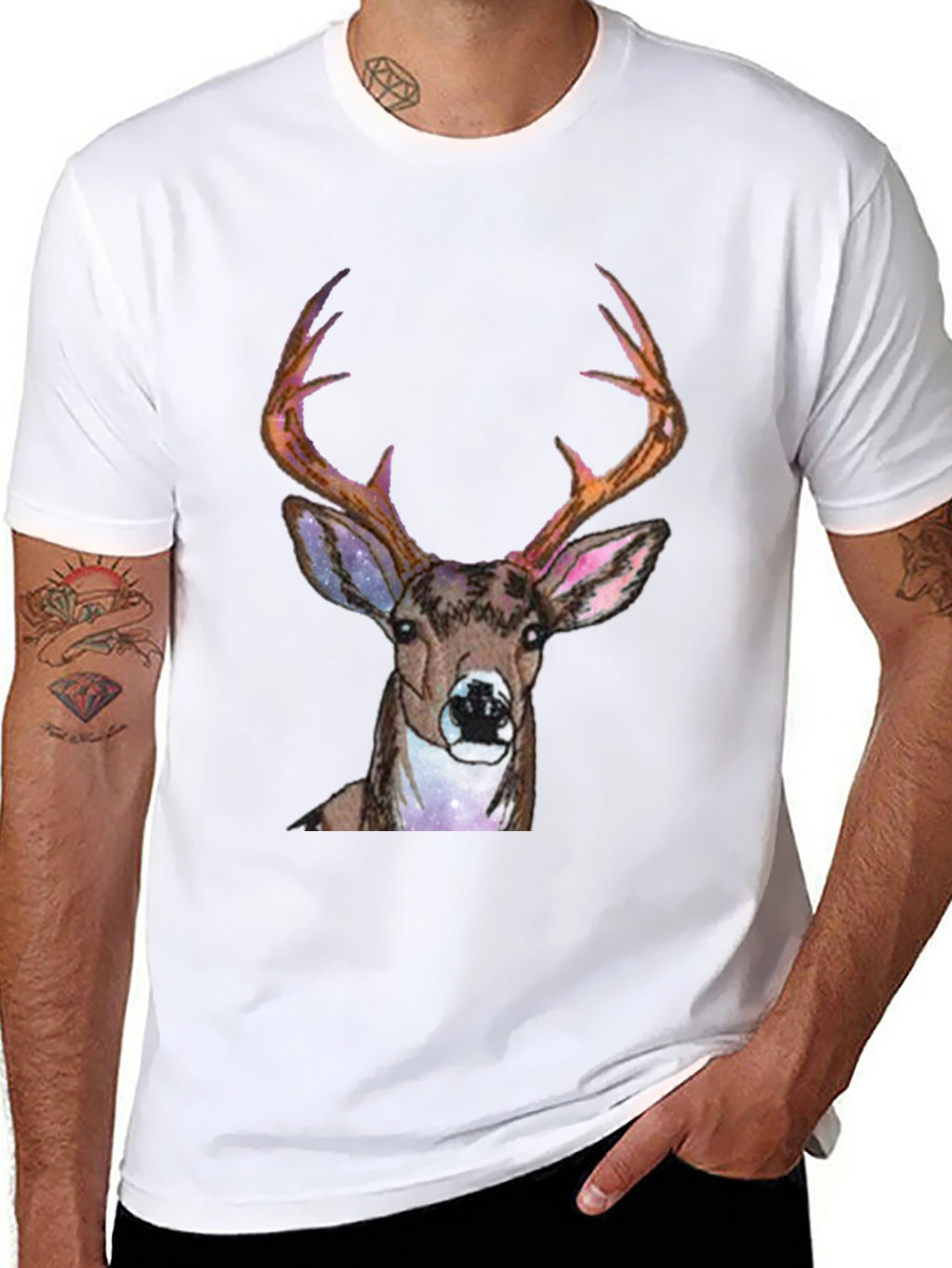 Deer Graphic Print Mens T-Shirt
