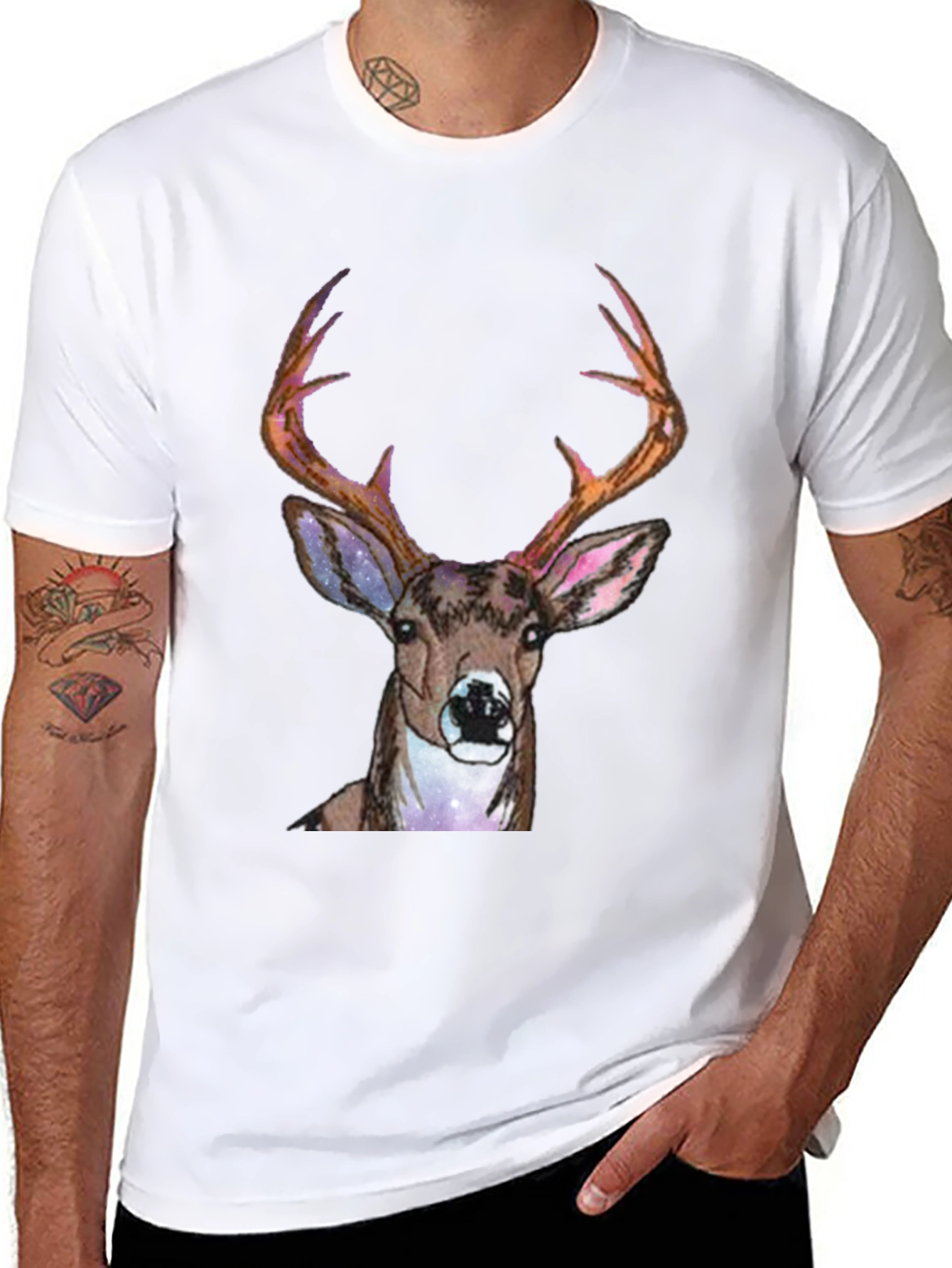 Deer Graphic Print Mens T-Shirt