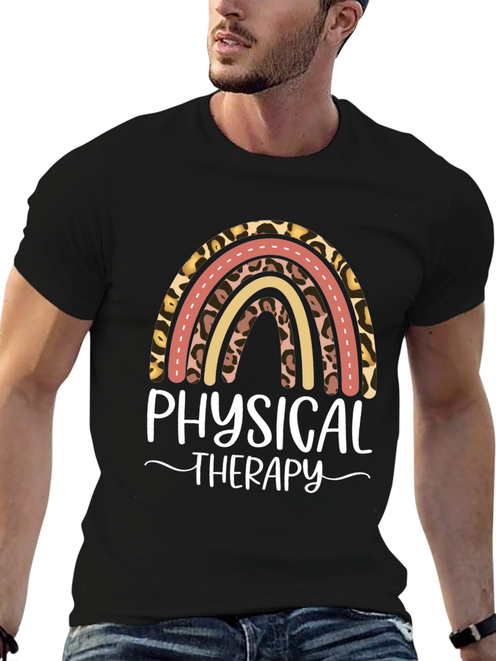 Physical Therapy Leopard Rainbow T-Shirt