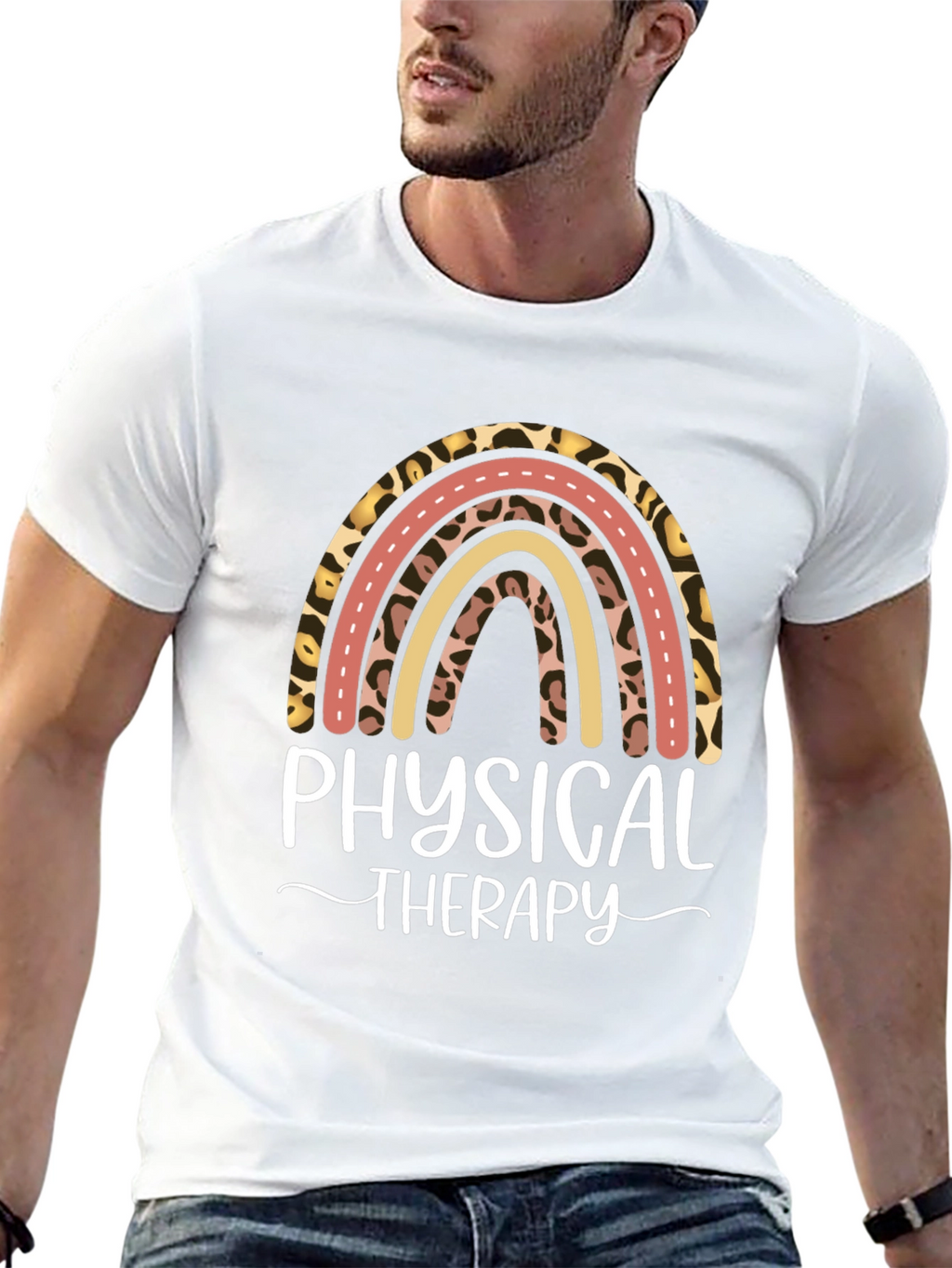 Physical Therapy Leopard Rainbow T-Shirt