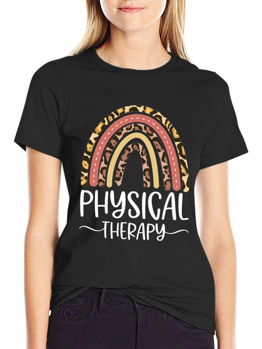 Physical Therapy Leopard Rainbow T-Shirt