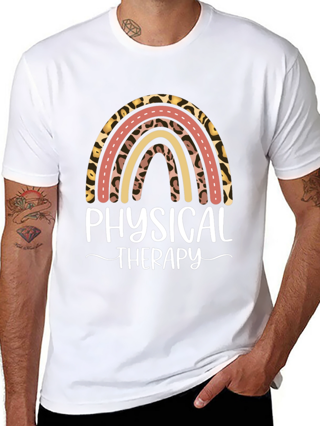 Physical Therapy Leopard Rainbow T-Shirt