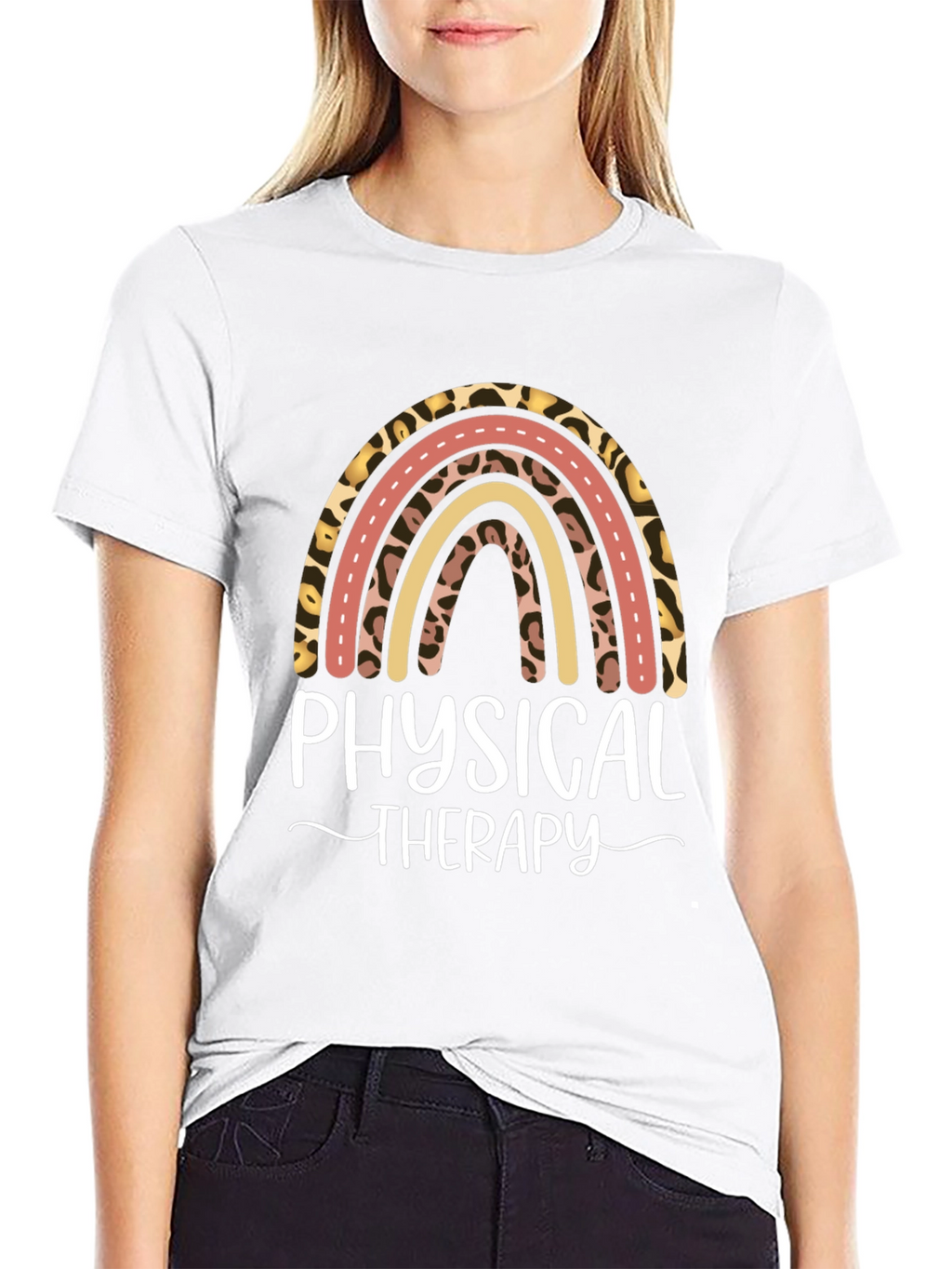 Physical Therapy Leopard Rainbow T-Shirt