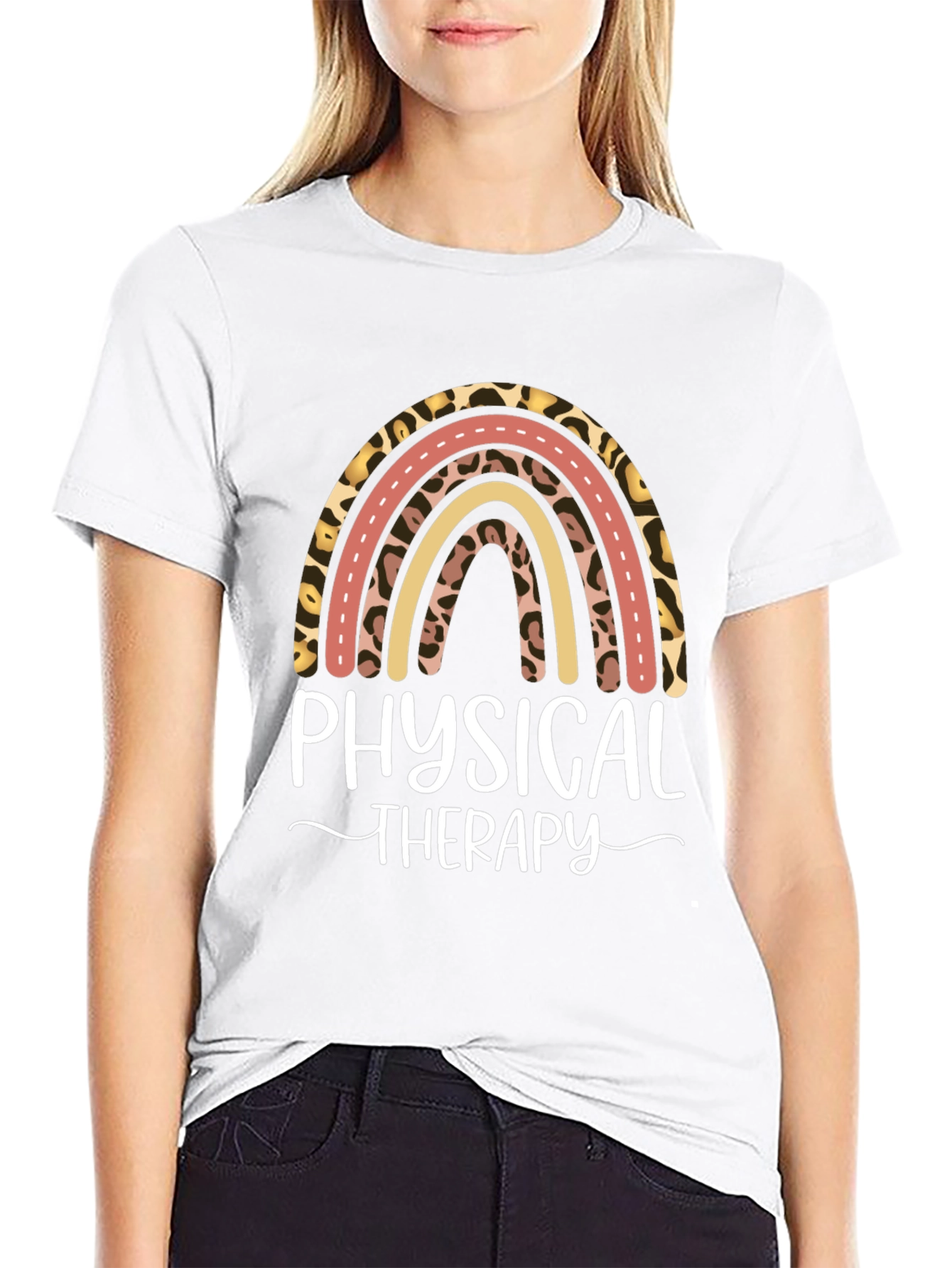 Physical Therapy Leopard Rainbow T-Shirt