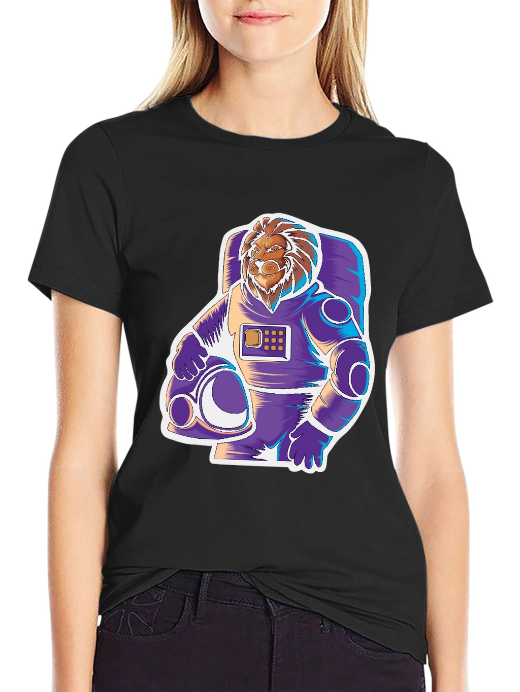 Lion Astronaut Graphic Tee - Space Explorer
