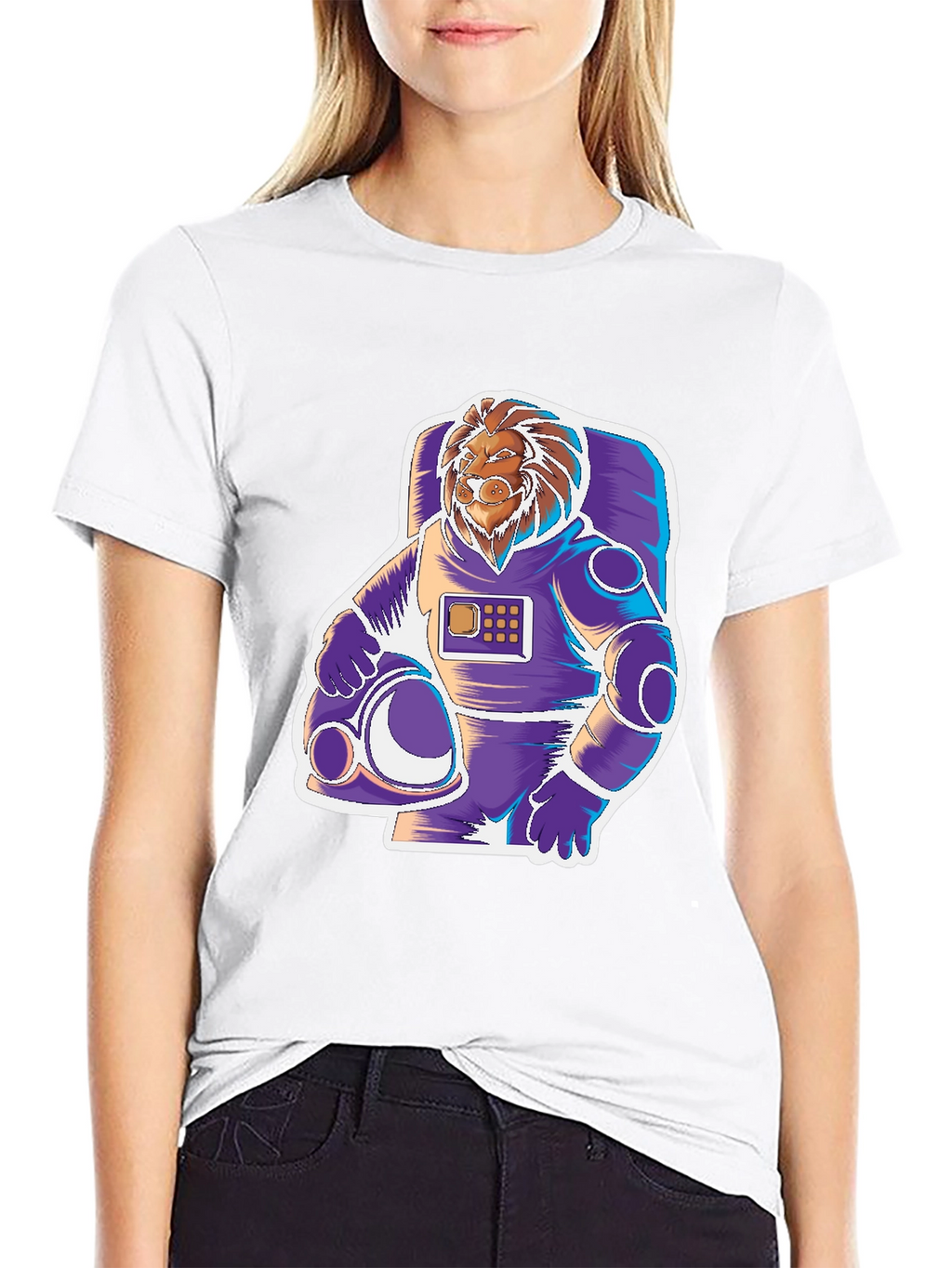 Lion Astronaut Graphic Tee - Space Explorer