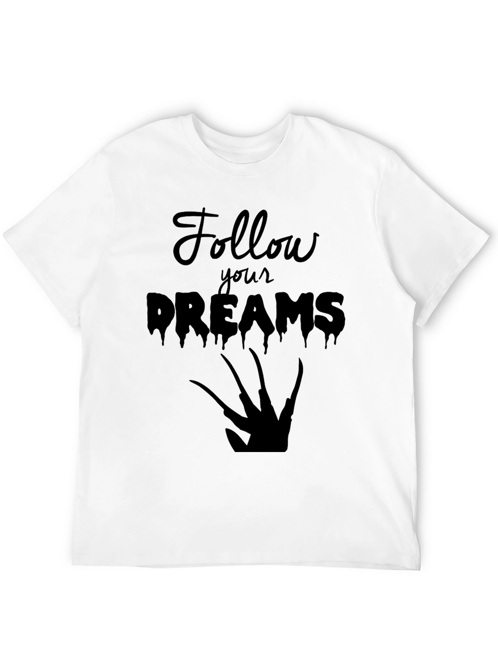 Follow Your Dreams Graphic Tee - Black Cotton T-Shirt