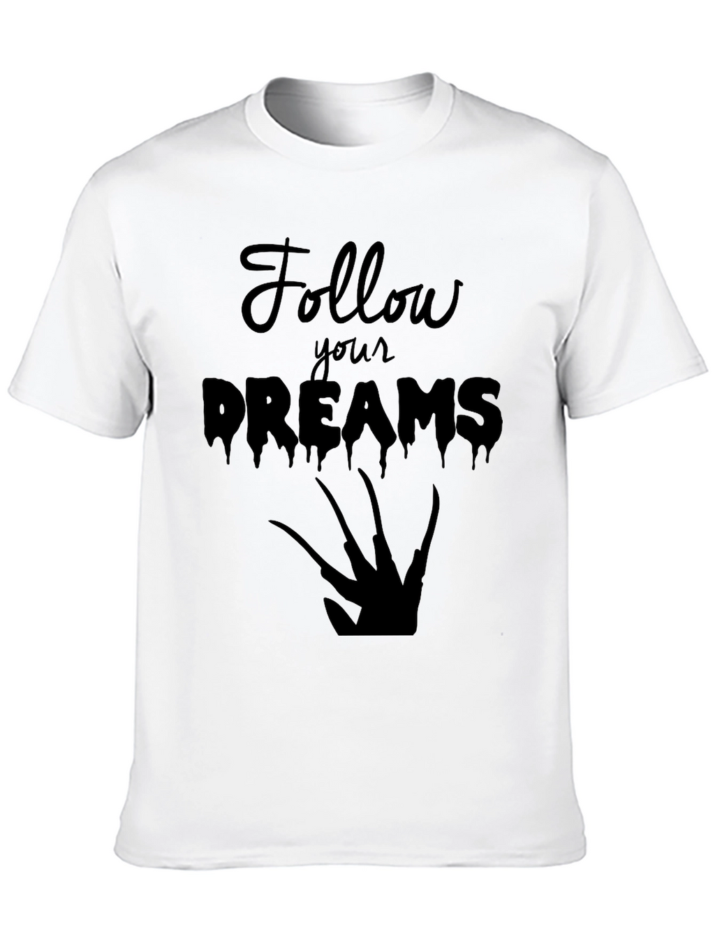 Follow Your Dreams Graphic Tee - Black Cotton T-Shirt