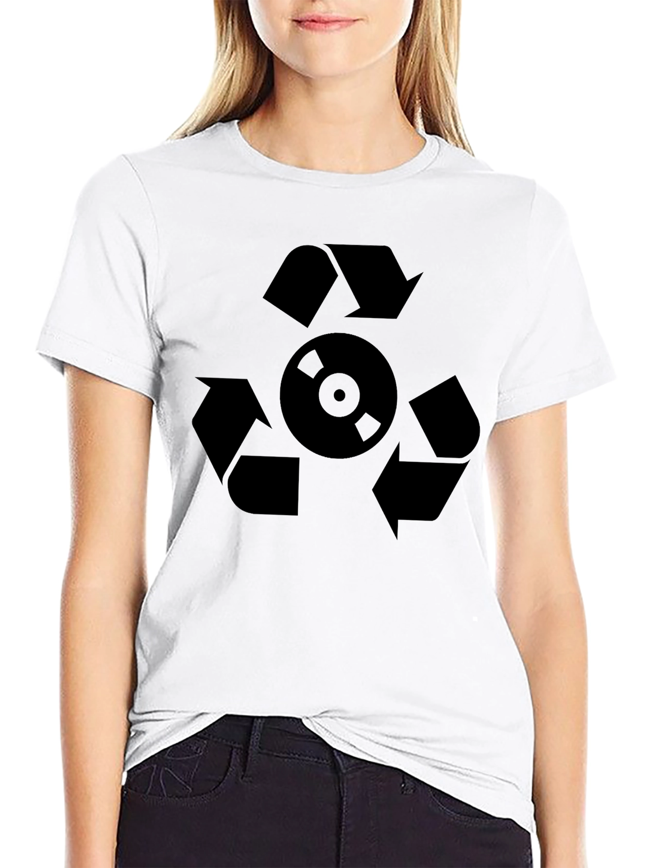 Recycle Music Graphic Black T-Shirt