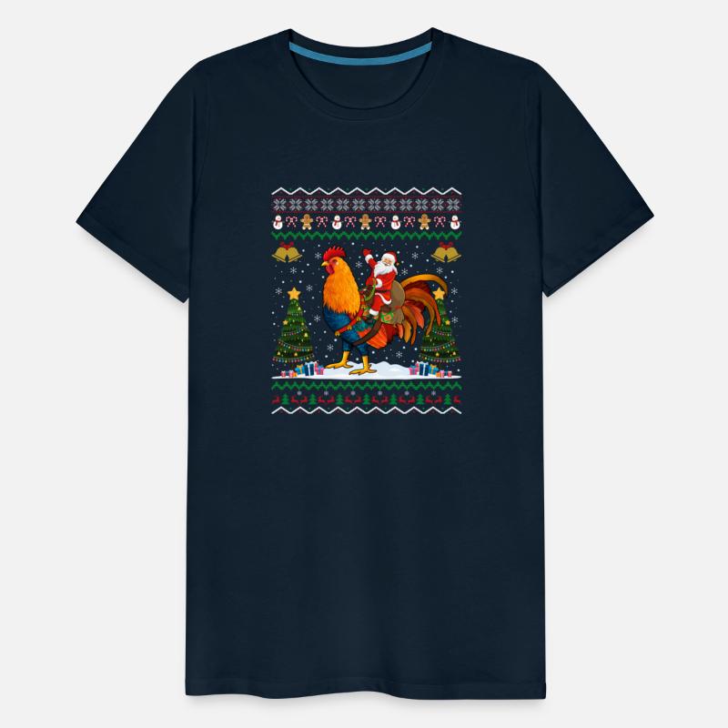 Rooster Ugly Santa Riding Rooster