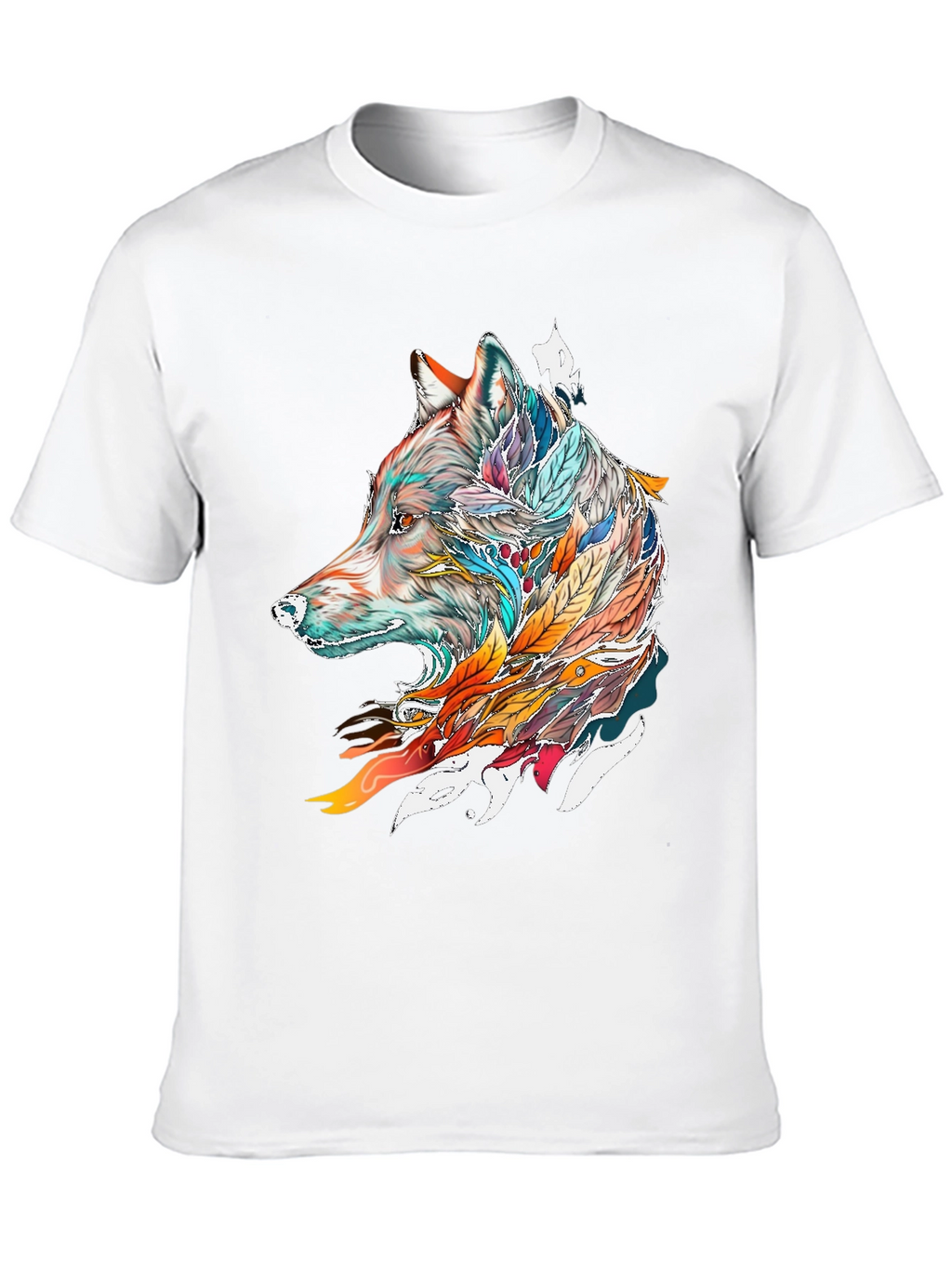Wolf Feather Graphic Tee - Mens Black T-Shirt