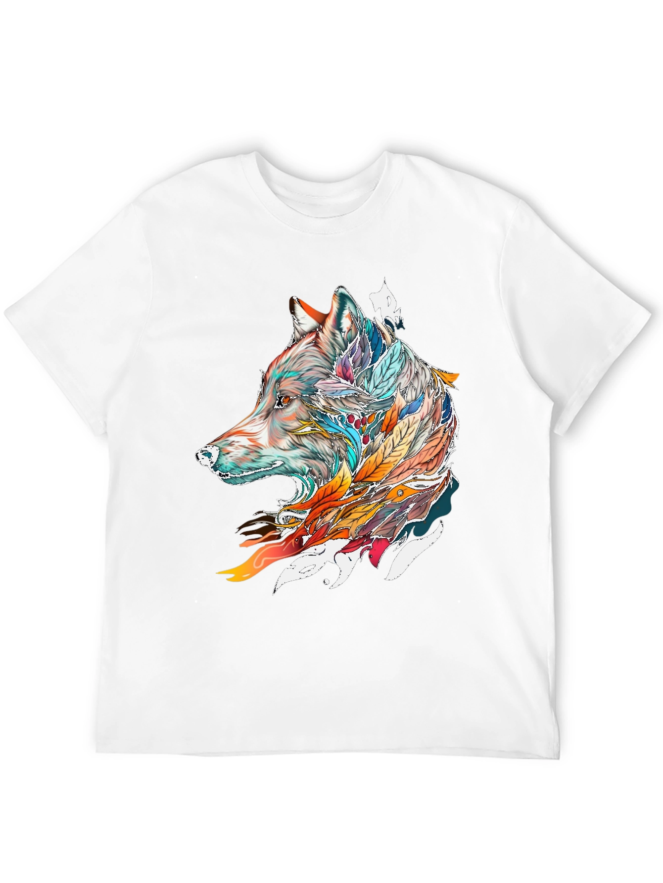 Wolf Feather Graphic Tee - Mens Black T-Shirt