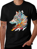 Wolf Feather Graphic Tee - Mens Black T-Shirt