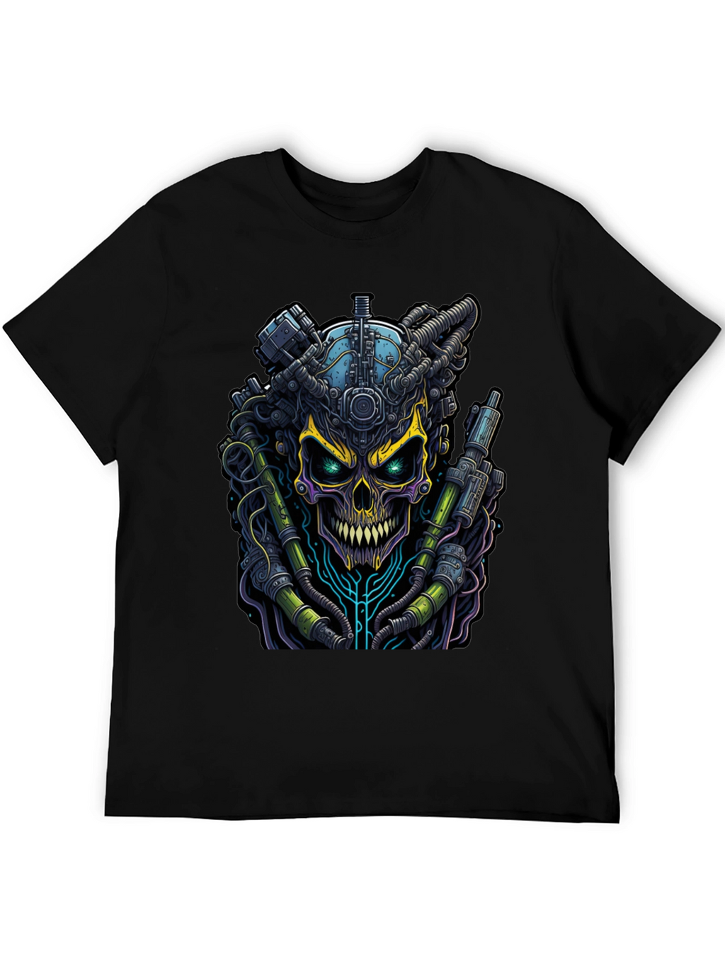Cyberpunk Skull Graphic Tee - Edgy Style