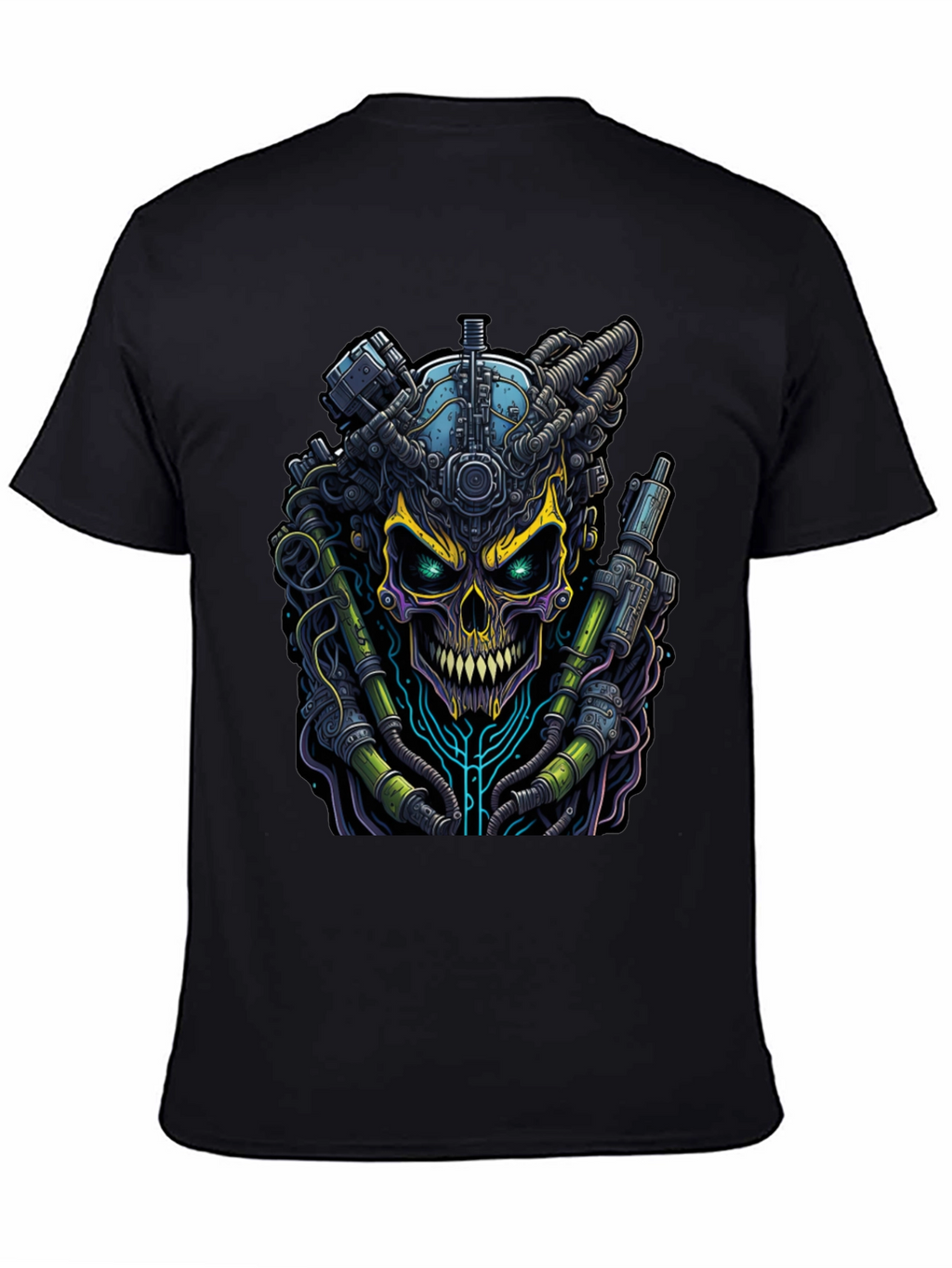 Cyberpunk Skull Graphic Tee - Edgy Style