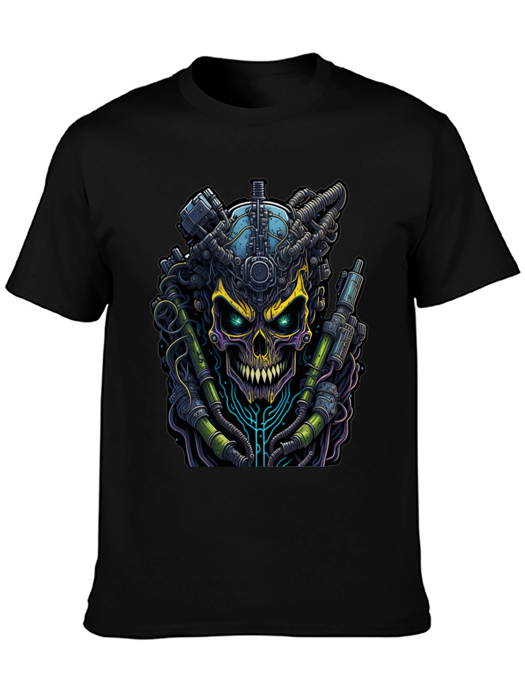 Cyberpunk Skull Graphic Tee - Edgy Style