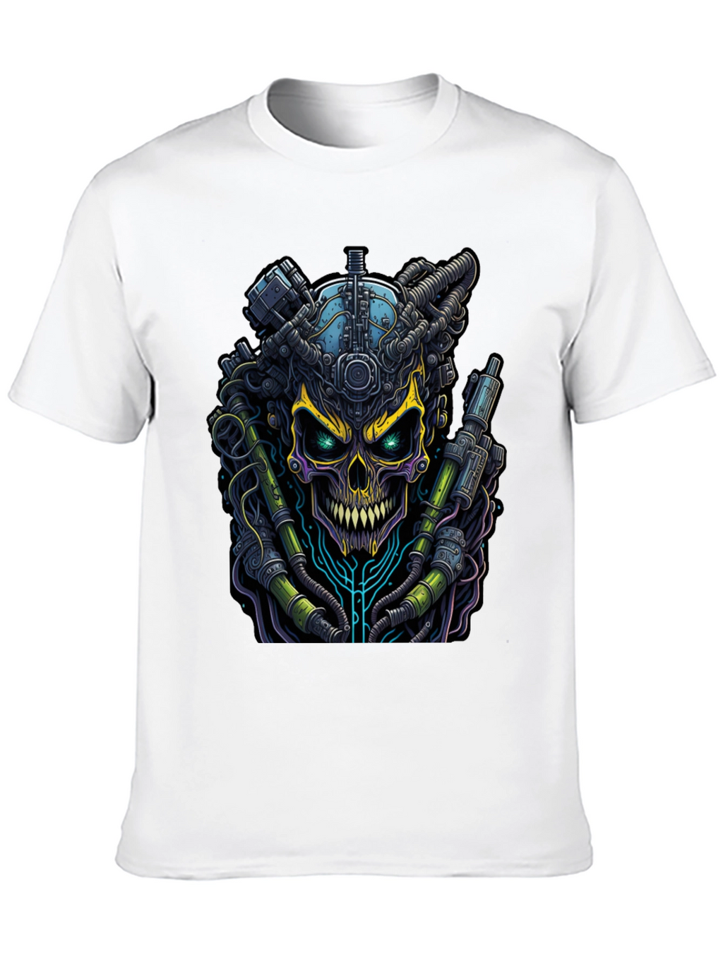 Cyberpunk Skull Graphic Tee - Edgy Style