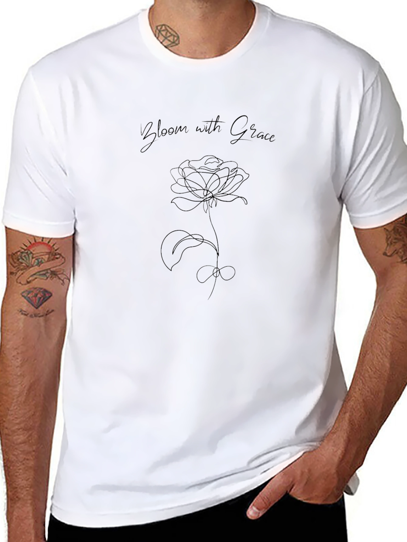 Bloom with Grace Black T-Shirt