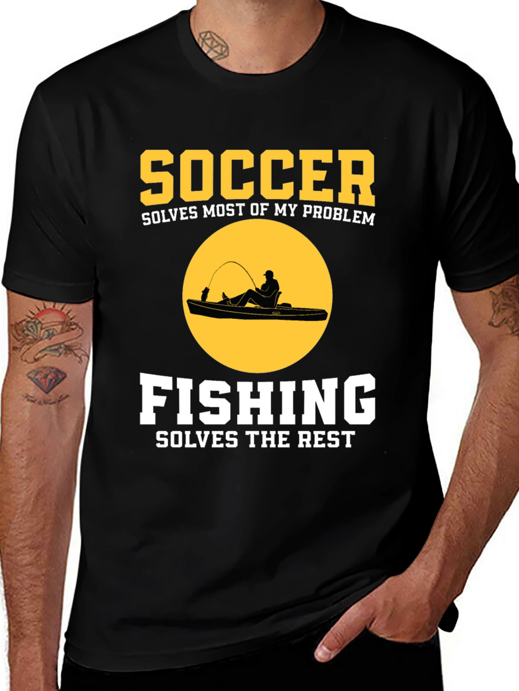 Soccer & Fishing Solves Problems T-Shirt