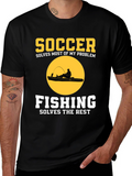 Soccer & Fishing Solves Problems T-Shirt