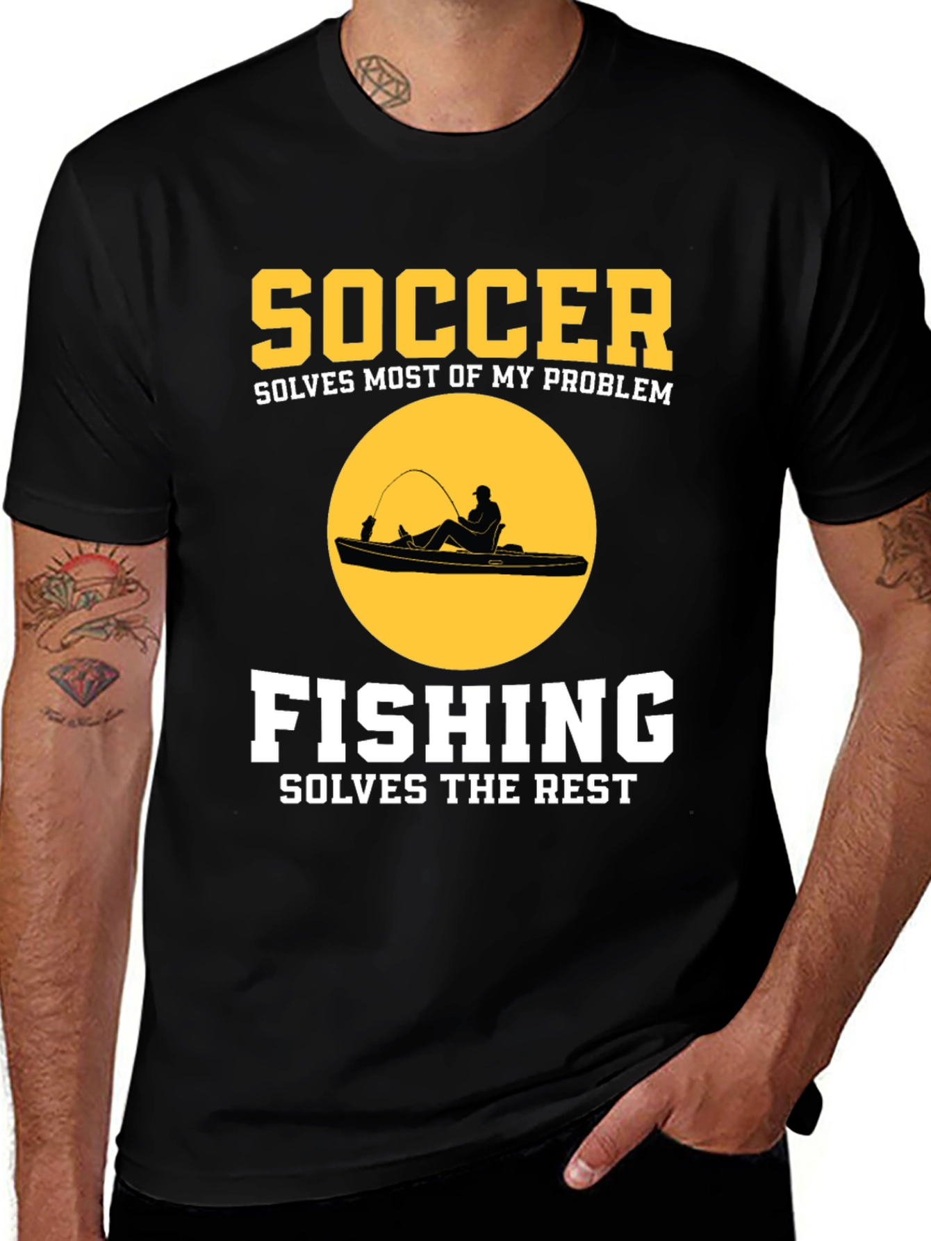 Soccer & Fishing Solves Problems T-Shirt