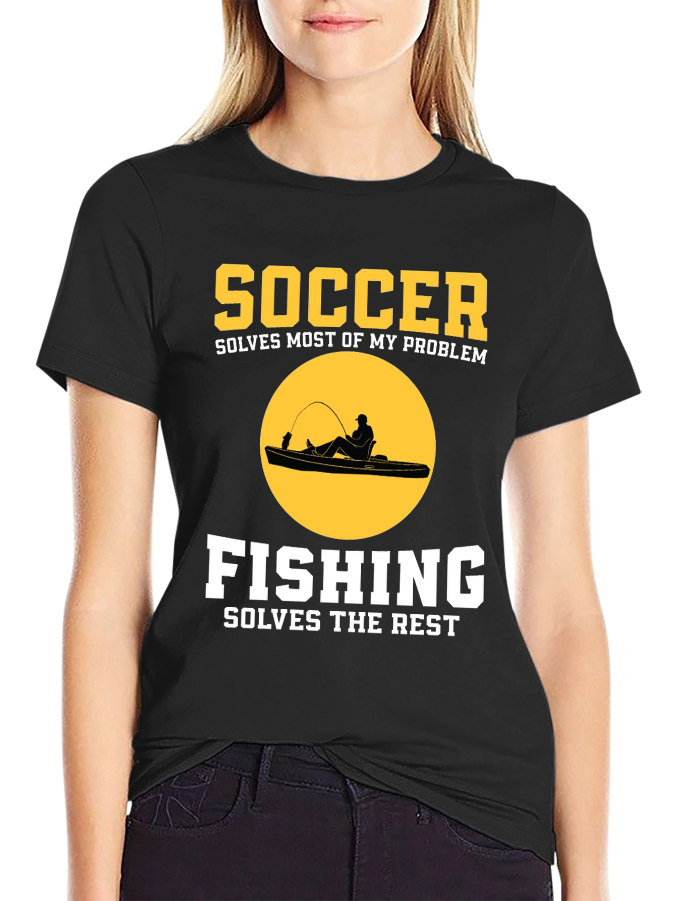 Soccer & Fishing Solves Problems T-Shirt