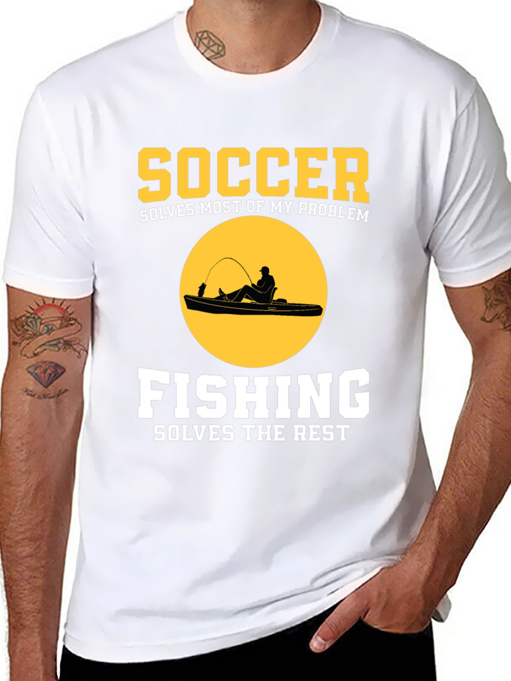 Soccer & Fishing Solves Problems T-Shirt