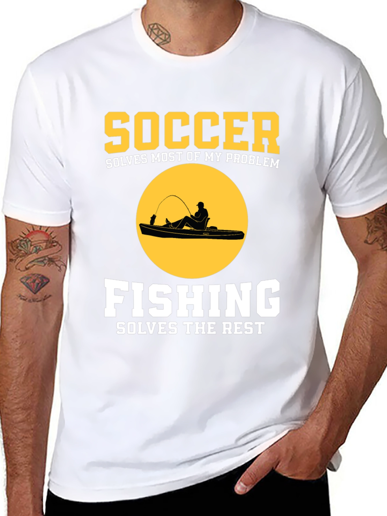 Soccer & Fishing Solves Problems T-Shirt