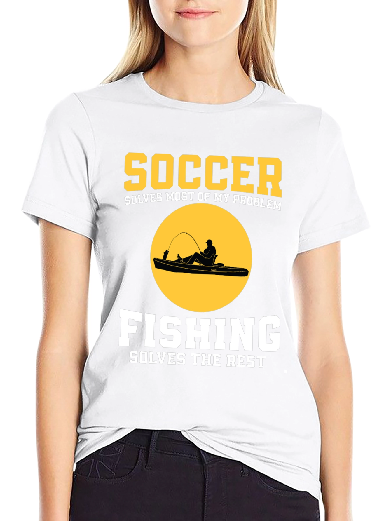 Soccer & Fishing Solves Problems T-Shirt