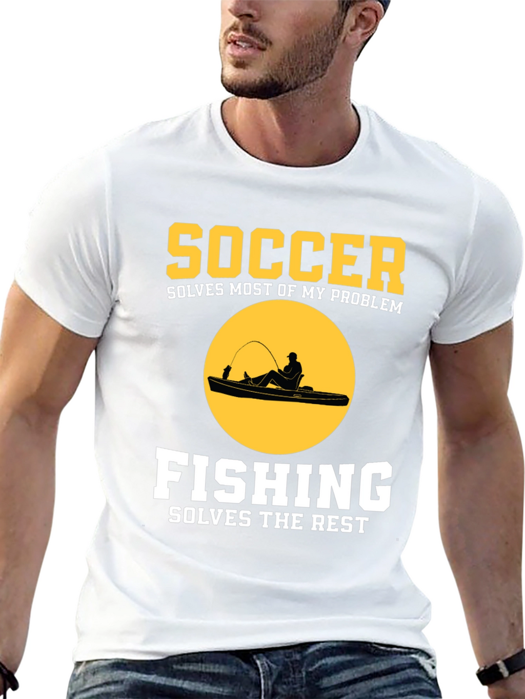 Soccer & Fishing Solves Problems T-Shirt